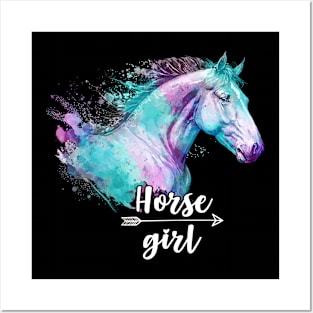 Watercolor Horses Colorful Wild Animal Lover Horse Girl Posters and Art